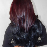 7x5 glueless burgundy black cherry hair color wig