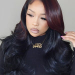 7x5 glueless cherry burgundy ombre hair wig
