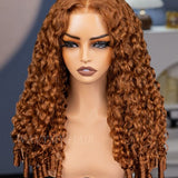 Wavymy Chestnut Brown Burmese Curly Wear Go Wig Curly Texture Wig with Finger Coil Ends 7x5 Lace Closure Wig Glueless Wig 180% Density