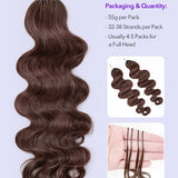 Wavymy Chocolate Brown Body Wave Miracle Knots Feather Crochet Hair Boho Braids Lightweight Human Hair Extension