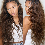 Wavymy Chocolate Brown Body Wave Miracle Knots Feather Crochet Hair Boho Braids Lightweight Human Hair Extension