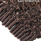 Wavymy Chocolate Brown Burmese Curly Feather Crochet Human Hair Boho Braids Hair Extensions