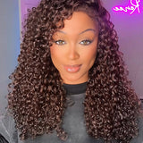 Wavymy Chocolate Brown Burmese Curly Feather Crochet Human Hair Boho Braids Hair Extensions