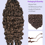 Wavymy Chocolate Brown Burmese Curly Feather Crochet Human Hair Boho Braids Hair Extensions