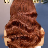 250 density 20 inch 7x5 lace opper brown body wave glueless wig back view