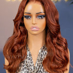 20 inch 7x5 lace copper brown body wave glueless wigs 250 density 