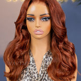 20 inch 7x5 lace copper brown body wave glueless wigs 250 density 