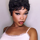 Wavymy Curly Pixie Wig Pre-styled Wig Human Hair Machine Made Short Pixie