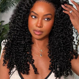 Wavymy Curly Texture Wig with Finger Coil Ends 7x5 Lace Closure Wig Pre-Bleached Wear & Go Glueless Wig 180% Density