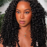 Wavymy Curly Texture Wig with Finger Coil Ends 7x5 Lace Closure Wig Pre-Bleached Wear & Go Glueless Wig 180% Density