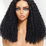 Wavymy Curly Texture Wig with Finger Coil Ends 7x5 Lace Closure Wig Pre-Bleached Wear & Go Glueless Wig 180% Density