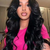 Wavymy Curtain Bangs Layered Cut Body Wave Upgrade 9x6 T-Part Lace Wig Pre-Plucked Wear Go Glueless Wigs 180% Density
