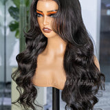 Wavymy Curtain Bangs Layered Cut Body Wave Upgrade 9x6 T-Part Lace Wig Pre-Plucked Wear Go Glueless Wigs 180% Density