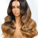 Wavymy Golden Caramel Balayage Body Wave Upgrade 13x6 Max Lace Frontal Wear & Go Wigs Dome Cap Glueless Wigs 180% Density