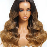 Wavymy Golden Caramel Balayage Body Wave Upgrade 13x6 Max Lace Frontal Wear & Go Wigs Dome Cap Glueless Wigs 180% Density