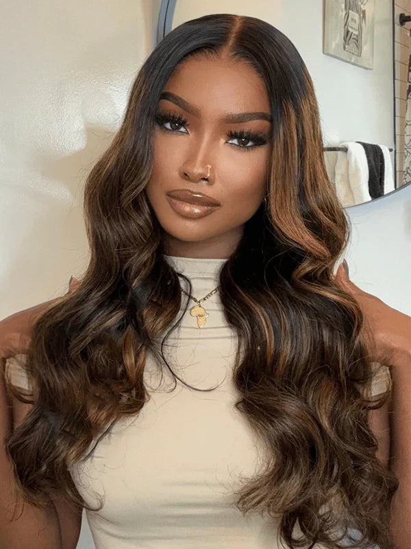 highlight balayage body wave pre everything lace front wig