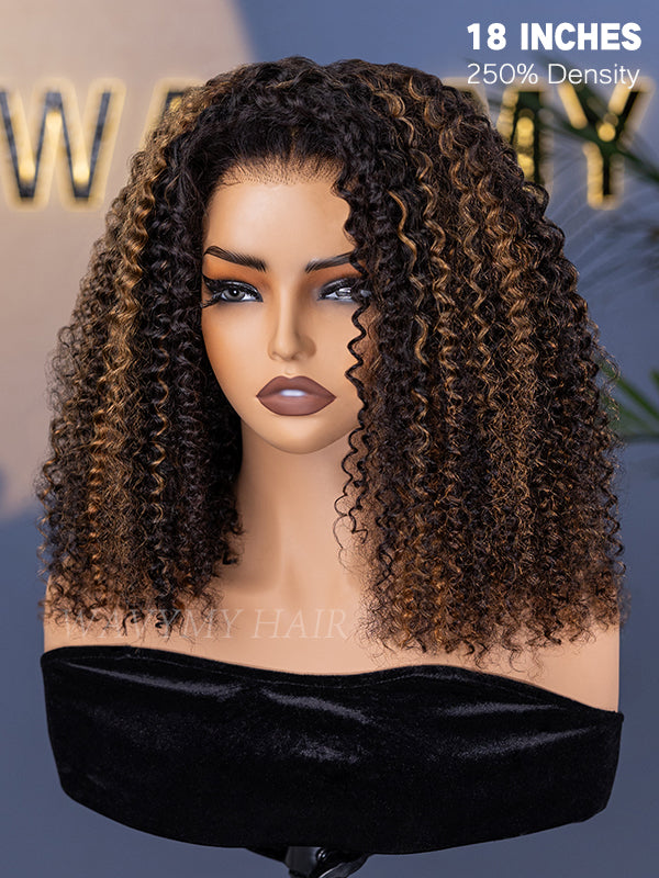 Highlight Kinky Curly Half Wig