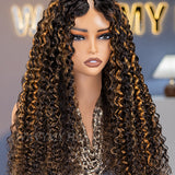 Wavymy Highlight Water Wave No Leave Out V Part Wig Human Hair Wear Go V Part Wig Beginner Friendly