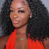 $100 Off Code: W100 | Wavymy Kinky Curly 13x4 Lace Frontal Short Bob Wigs 14 Inch  Human Hair 180% Density