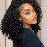 Wavymy Kinky Curly Half Wig No Lace No Glue Human Hair Wigs 180% Density 18 Inches Clearance Sale
