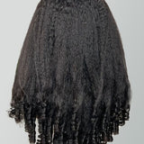 Wavymy Kinky Straight Half Wig with Spiral Curly Ends Beginner Friendly No Lace No Glue Human Hair 180% Density