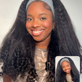 Wavymy Kinky Straight Half Wig with Spiral Curly Ends Beginner Friendly No Lace No Glue Human Hair 180% Density