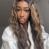 Wavymy Layered Cut Balayage Highlight Wear Go Glueless 7x5 Lace Pre-Bleached Straight Wigs Pre-pluck 180% Density Human Hair Wigs