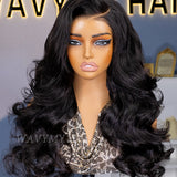 Wavymy Layered Cut Loose Wave Pre-bleached Wear Go Glueless 7x5 Lace Closure Wigs 180% Density