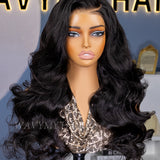 Wavymy Layered Cut Loose Wave Pre-bleached Wear Go Glueless 7x5 Lace Closure Wigs 180% Density