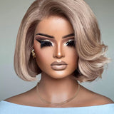 Wavymy M-Cap 9x6 Lace C Part Wear Go Glueless Natural Black / Blonde Highlight Layered Cut Bob Wigs