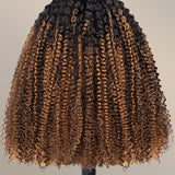 Wavymy Ombre Brown Upgrade 3 In 1 Drawstring Half Wigs Kinky Curly No Lace No Glue Human Hair
