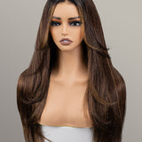 Wavymy Ombre Highlight Face-Framing Layered Cut Hair Wear Go Glueless 7x5 Lace Styled to Go Wigs Human Hair Wigs
