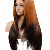 Wavymy Ombre Orange Layered Cut Straight Wear Go Glueless 7x5 Lace Wigs Pre-Pluck Human Hair Wigs