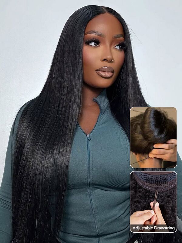 straight drawstring pre everything glueless lace wigs