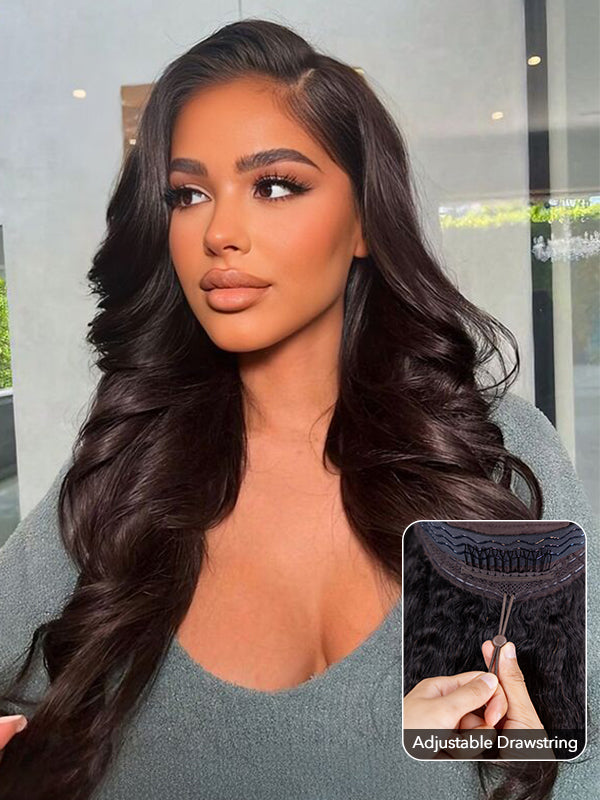 body wave drawstring pre everything wigs