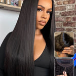 pre everything straight drawstring wig 