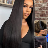 pre everything straight drawstring wig 