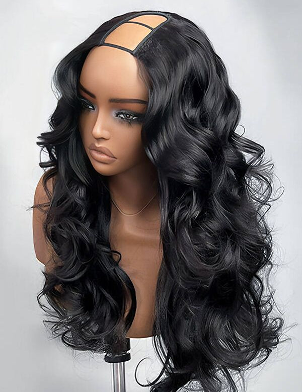 Wavymy Pre-Styled Butterfly Cut Layer Yaki Straight Natural Wave Wig Beginner Friendly V Part Wig Human Hair Wig 250% Density