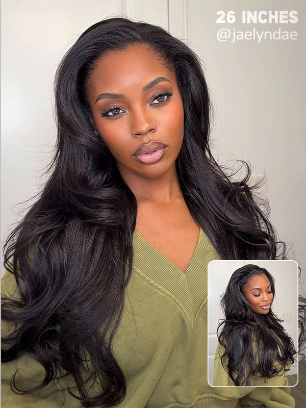 Wavymy Pre-Styled Butterfly Cut Layer Yaki Straight Natural Wave Wig Beginner Friendly Wig Human Hair Wig 250% Density