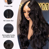 Wavymy Pre-Styled Butterfly Cut Layer Yaki Straight Natural Wave Wig Beginner Friendly V Part Wig Human Hair Wig 250% Density