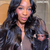 Wavymy Pre-Styled Butterfly Cut Layer Yaki Straight Natural Wave Wig Beginner Friendly V Part Wig Human Hair Wig 250% Density