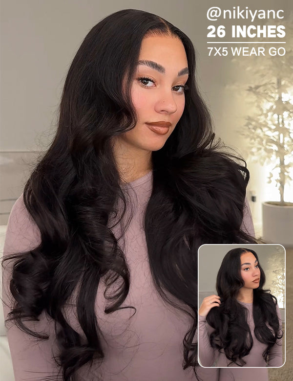 Wavymy Pre-Styled Butterfly Cut Layer Yaki Straight Natural Wave Wig Beginner Friendly V Part Wig Human Hair Wig 250% Density