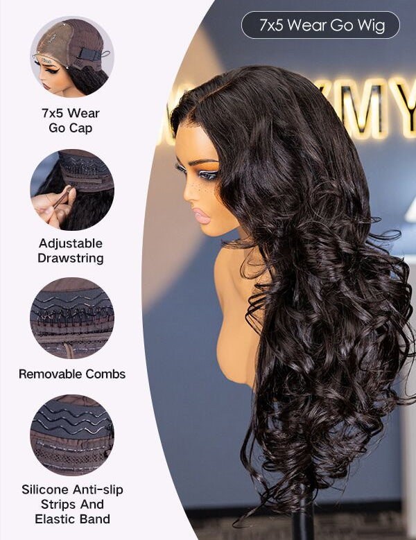 Wavymy Pre-Styled Butterfly Cut Layer Yaki Straight Natural Wave Wig Beginner Friendly V Part Wig Human Hair Wig 250% Density