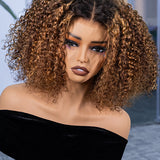 Wavymy Ombre Blonde Highlights Deep Curly 7x5 Lace Glueless Wigs Wear & Go Wigs Dome Cap Curly Hairstyle