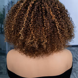 Wavymy Ombre Blonde Highlights Deep Curly 7x5 Lace Glueless Wigs Wear & Go Wigs Dome Cap Curly Hairstyle