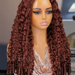 26 inch reddish brown burmese curly hair wig