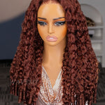 26 inch reddish brown burmese curly wig
