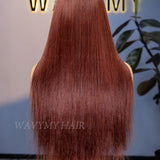 Wavymy Reddish Brown Straight Wig 13x6 Max Lace Frontal Wear & Go Wigs Dome Cap Glueless Wigs 180% Density