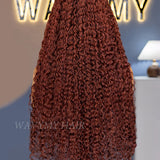 Wavymy Reddish Brown Water Wave Wear Go Pre-Plucked Glueless Wig 7x5 Pre-Cut Lace Wigs 180% Density