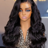 Wavymy Side Braided Yaki Body Wave 13x6 Max Lace Frontal Wig Drawstring Wear & Go Wigs Dome Cap Glueless Wigs Human Hair 180% Density